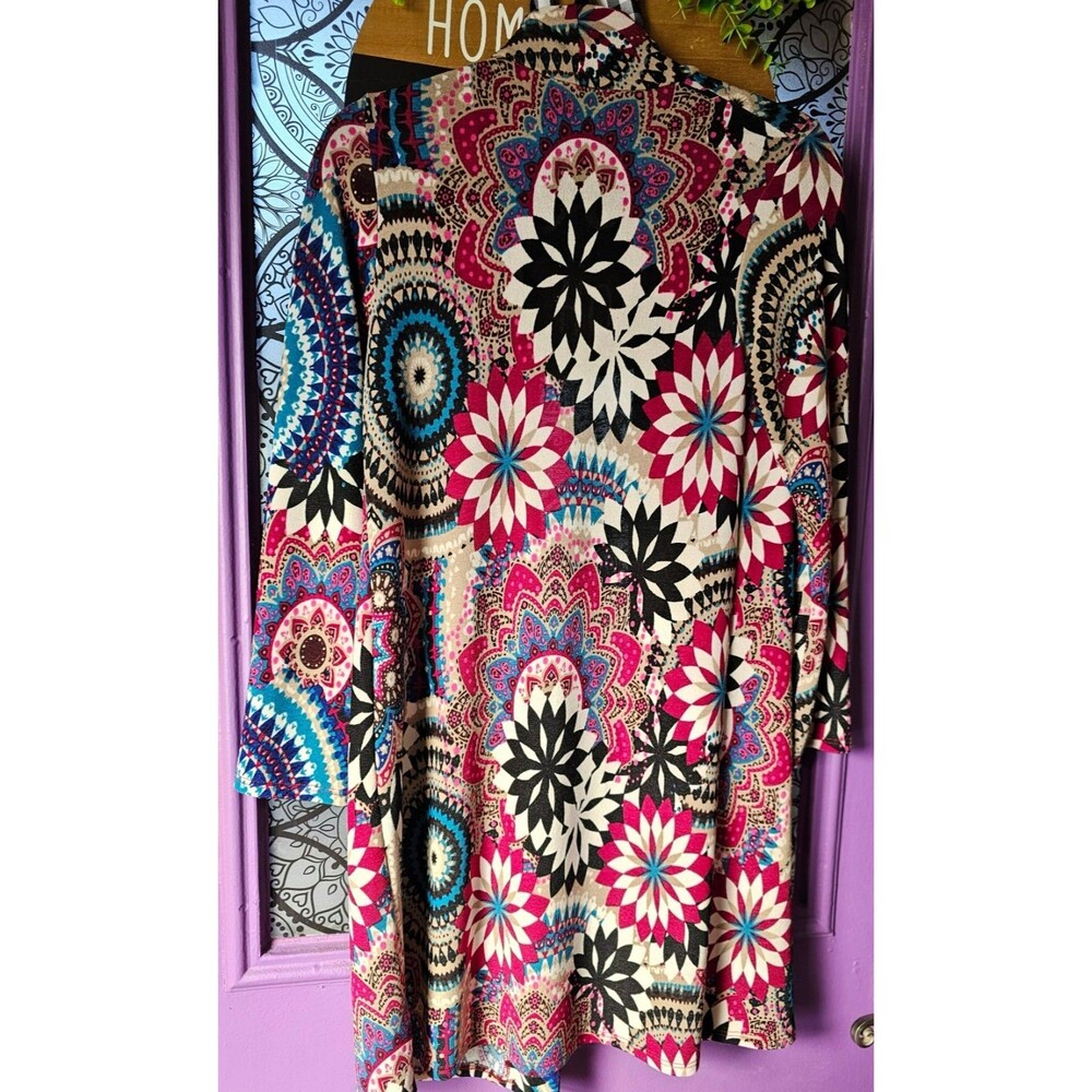 Pomelo Tween Cardigan Women’s Medium Boho Mandala Print Open Front USA - Picture 5 of 5